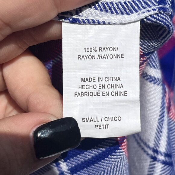 Rails Plaid Rayon Flannel Button Up Shirt Size S - Picture 6 of 8
